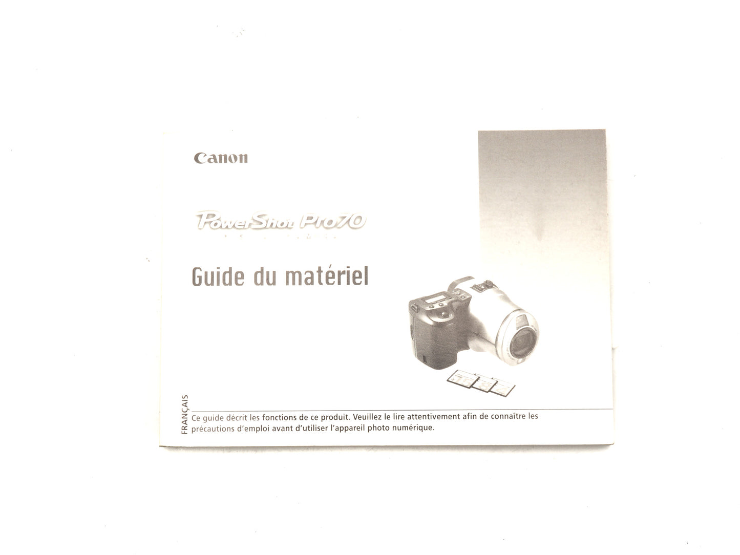 Canon PowerShot Pro 70 Instructions