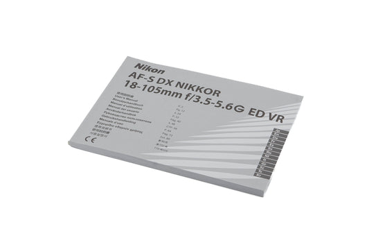Nikon 18-105mm f3.5-5.6 AF-S Nikkor DX G VR Instructions