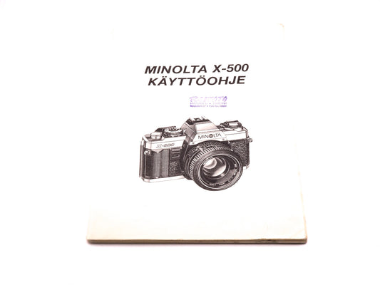 Minolta X-500 Owner's Manual