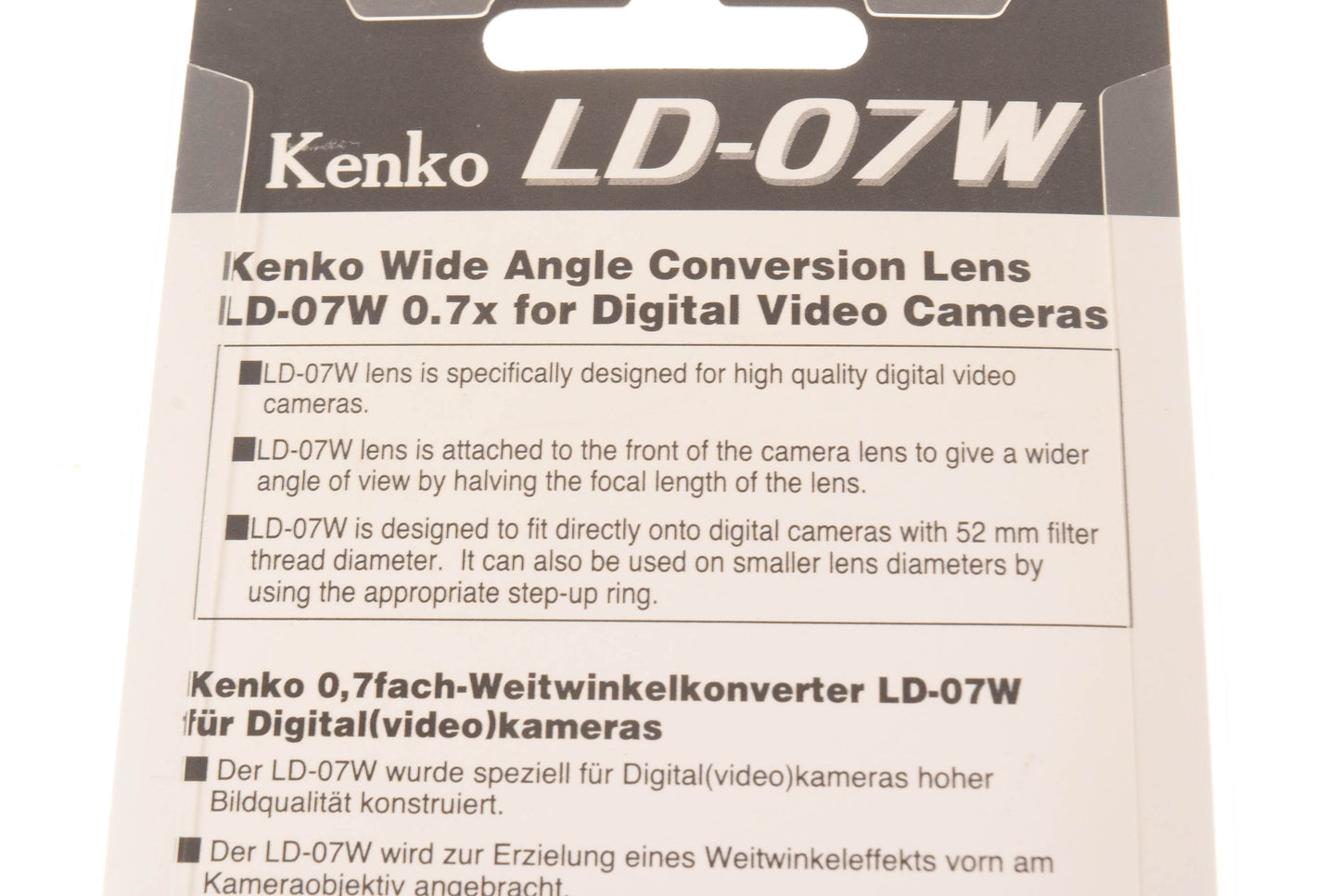 Kenko 0.7X Wide Angle Conversion Lens LD-07W