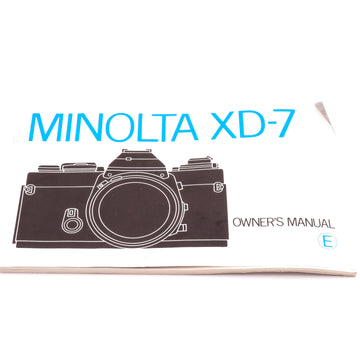 Minolta XD-7 Instructions