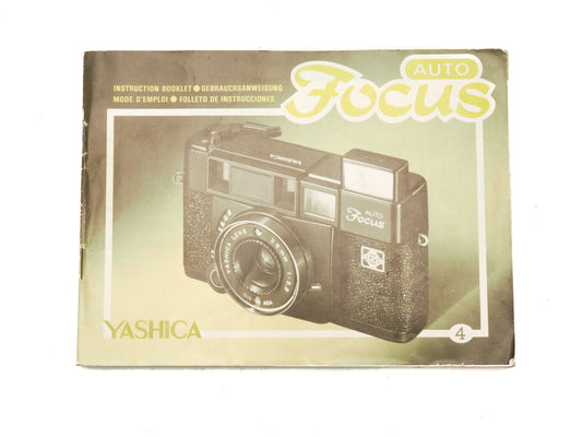 Yashica Auto Focus Instruction Booklet