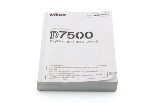 Nikon D7500 Instructions