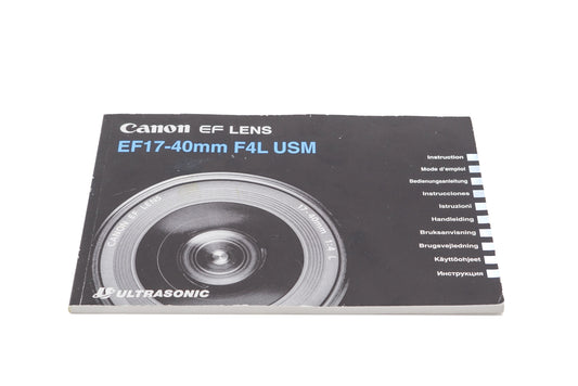 Canon 17-40mm f4 L USM Manual