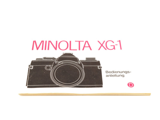 Minolta XG1 Instructions