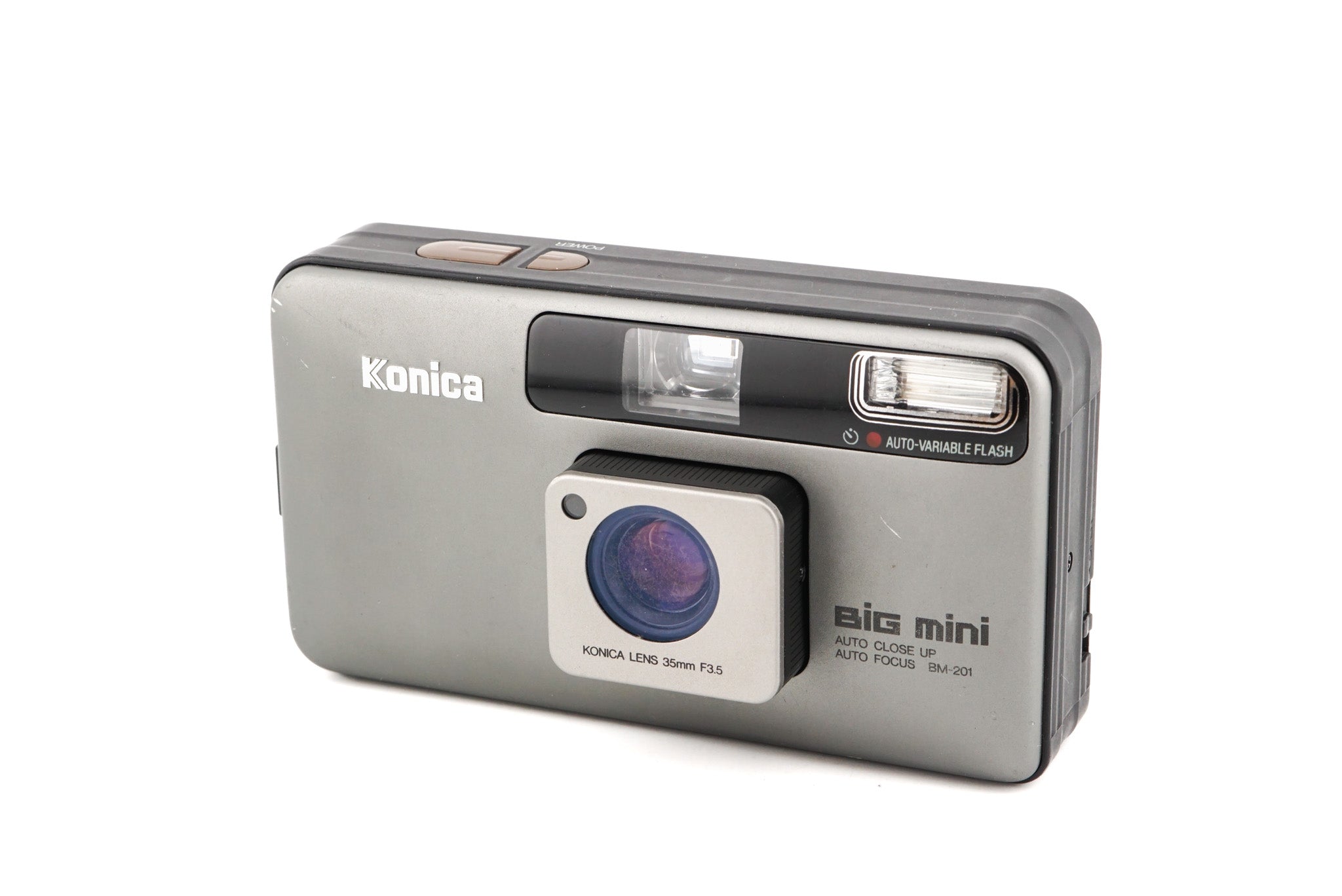 Konica Big Mini BM-201 GRAY Point & popular Shoot 35mm Film Camera [FOR PARTS]