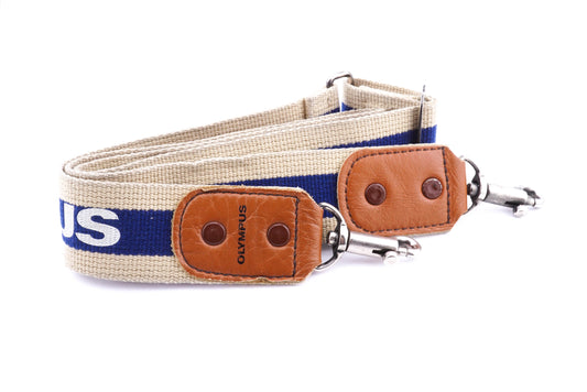 Olympus White & Blue Fabric Neck Strap