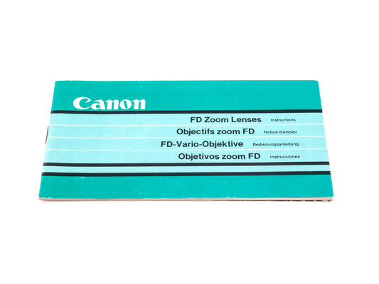 Canon FD Zoom Lenses Instructions