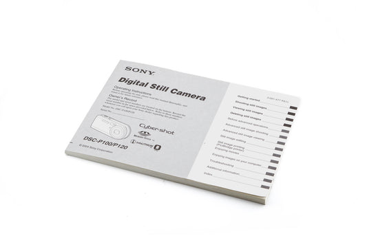 Sony Cyber-shot DSC-P100 Instructions