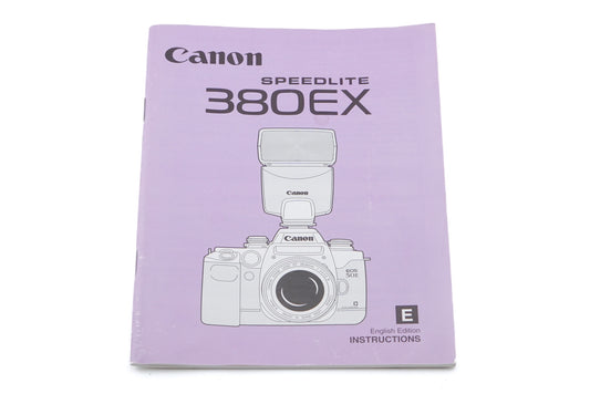 Canon Speedlite 380EX Instructions