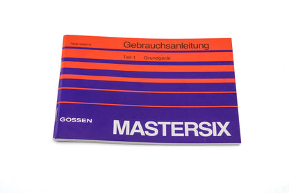 Gossen Mastersix Instructions (Part 1) + Mastersix Instructions (Part 2)
