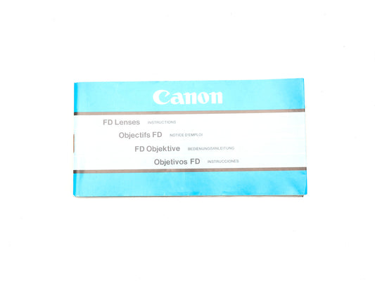 Canon FD Lenses Instructions