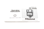 National PE-2006 Instructions