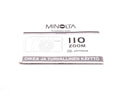 Minolta 110 Zoom Instructions
