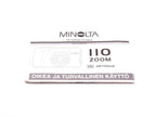 Minolta 110 Zoom Instructions