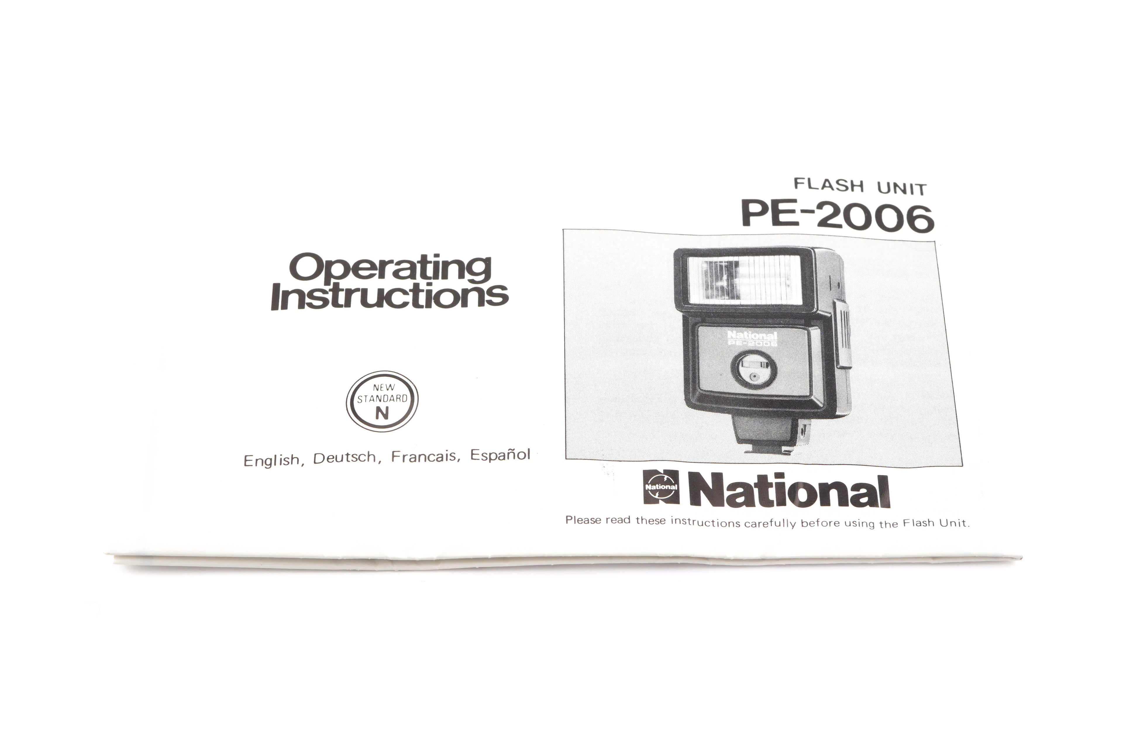 National PE-2006 Instructions - Accessory