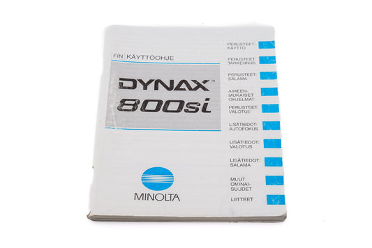 Minolta Dynax 800si Instructions