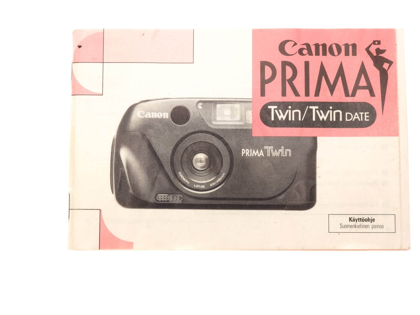 Canon Prima Twin/ Twin Date Instructions