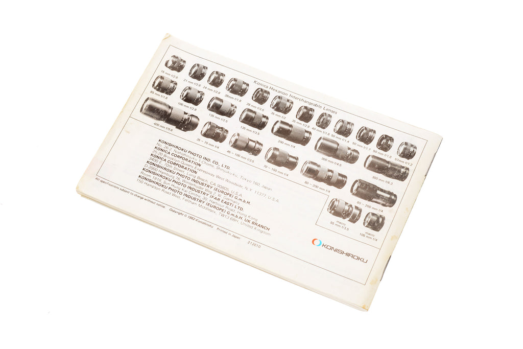 Konica FT-1 Instructions