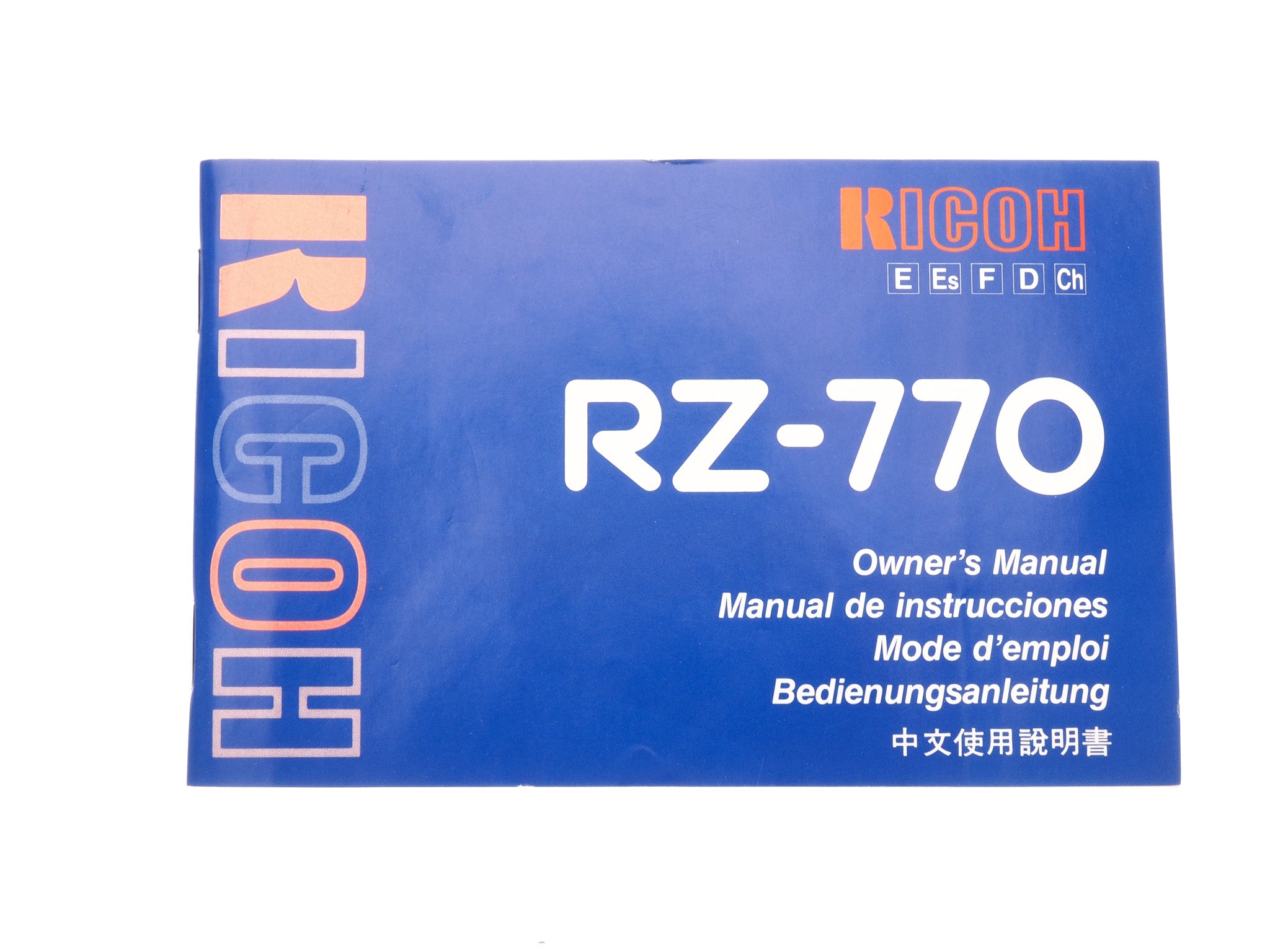 Ricoh RZ-770 Instructions