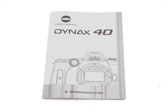 Konica Minolta Dynax 40 Instructions - Accessory
