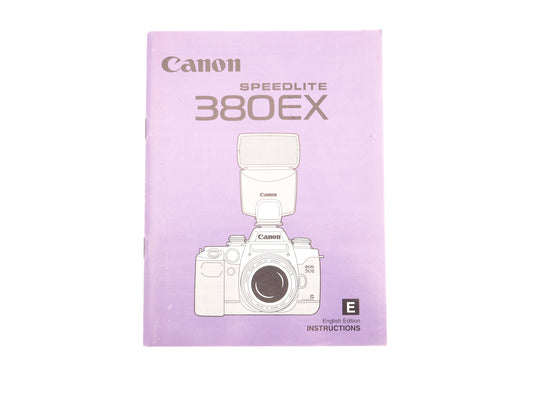 Canon Speedlite 380EX Instructions