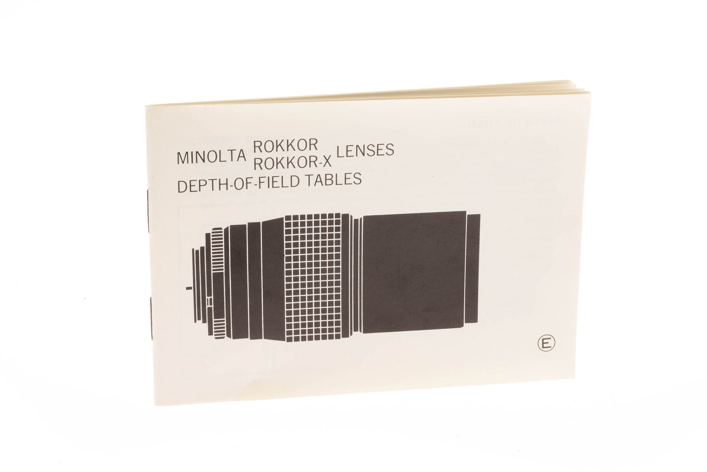 Minolta Rokkor/Rokkor-X Lenses Depth-Of-Field Tables