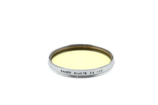 Kaiser 52mm Yellow Filter 3x -1.5 - Accessory