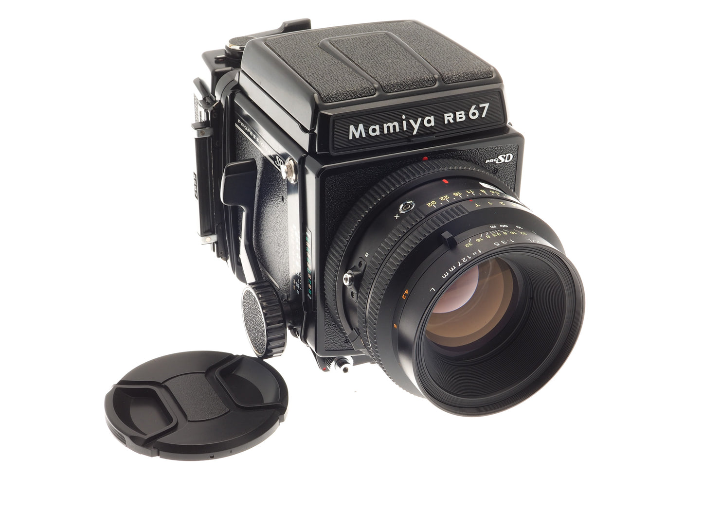 Mamiya RB67 Pro SD + 120 Pro-SD 6x7 Film Back + 127mm f3.5 L K/L + Waist Level Finder