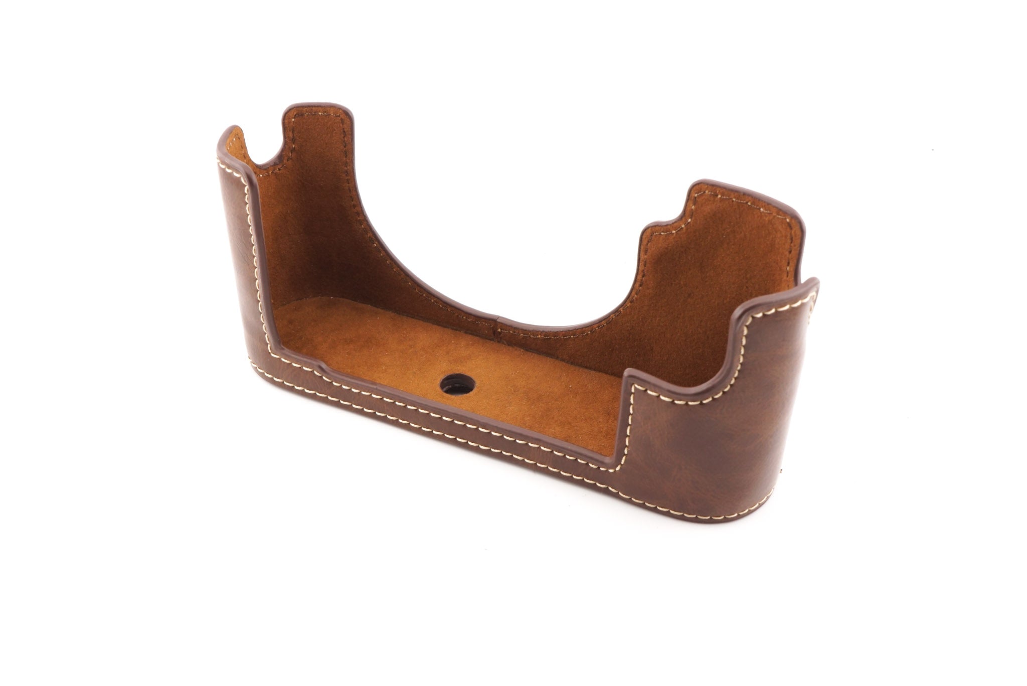 Handgemaakte Echt Lederen Half Camera Case Bag Cover voor Nikon Z f Nikon Zf Rufous Kleur