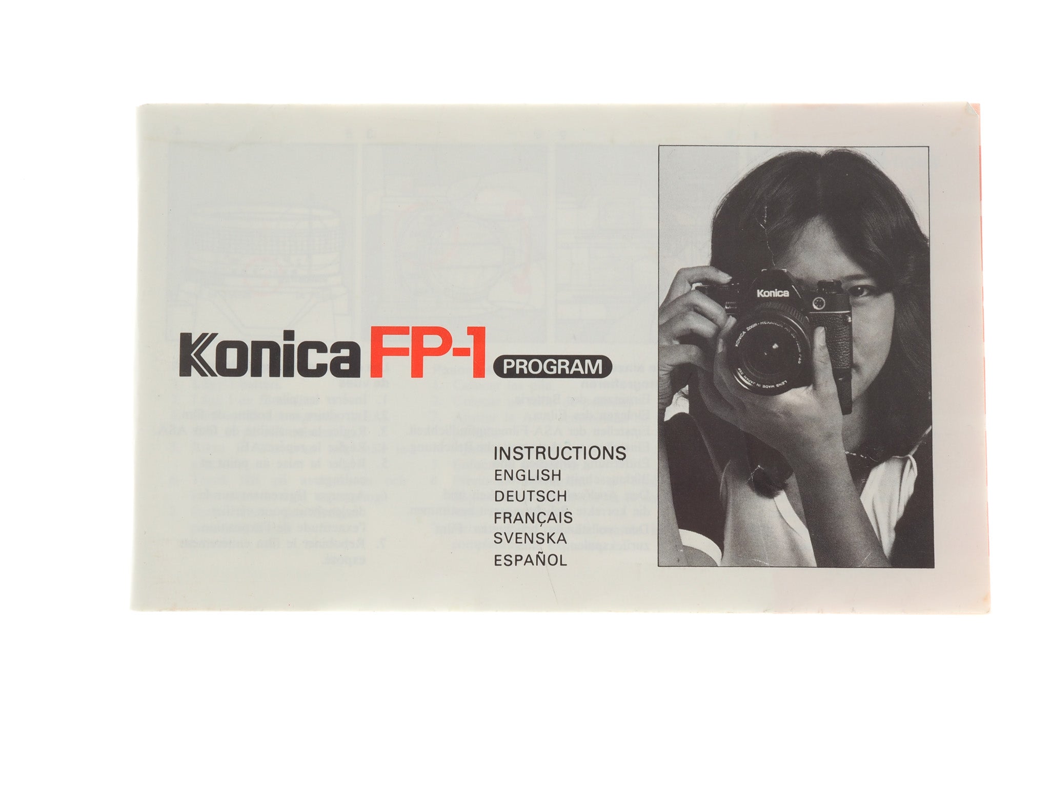 Konica FP-1 Program Instructions
