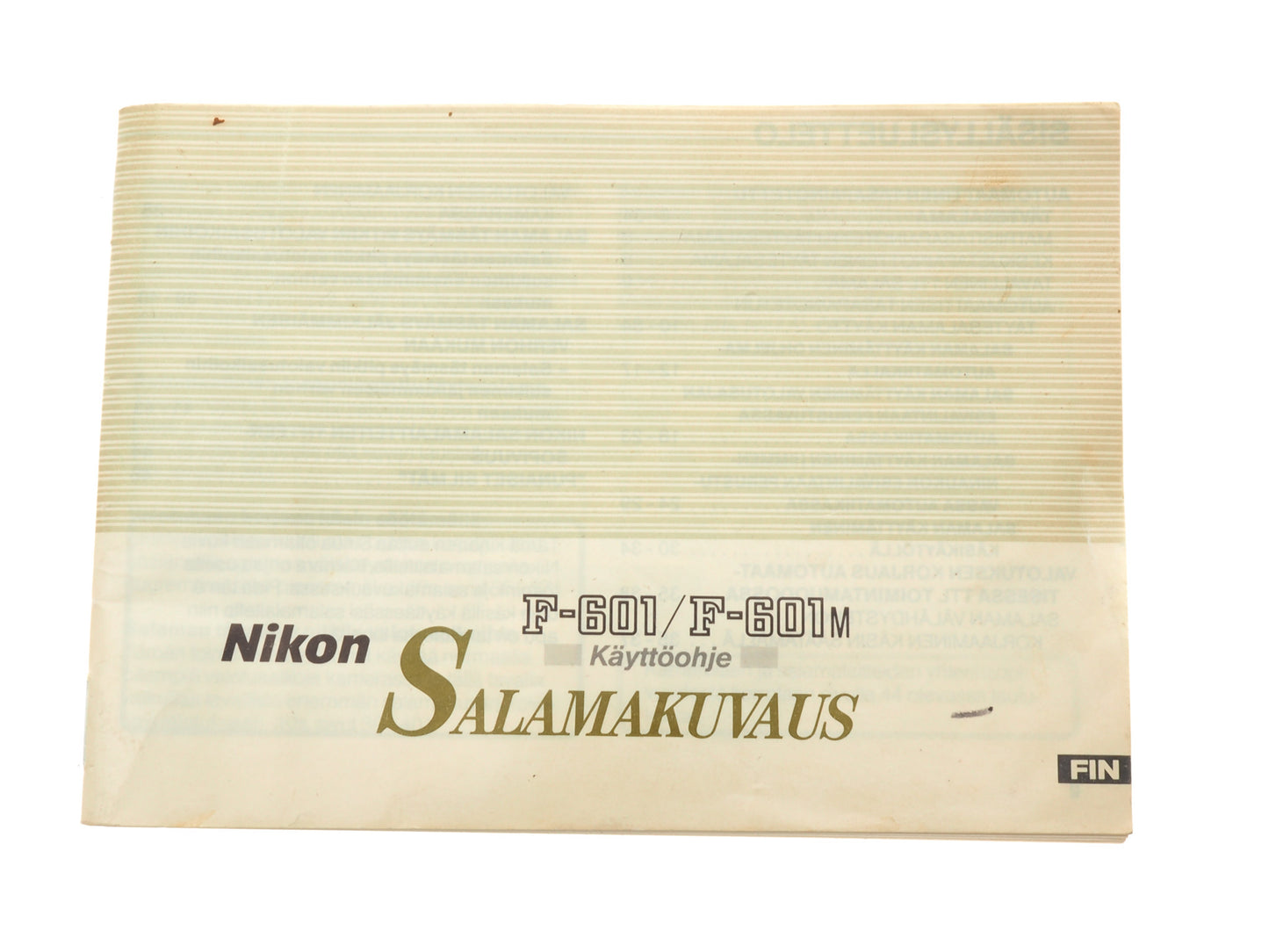 Nikon F-601/ F-601M Flash Shooting Instructions