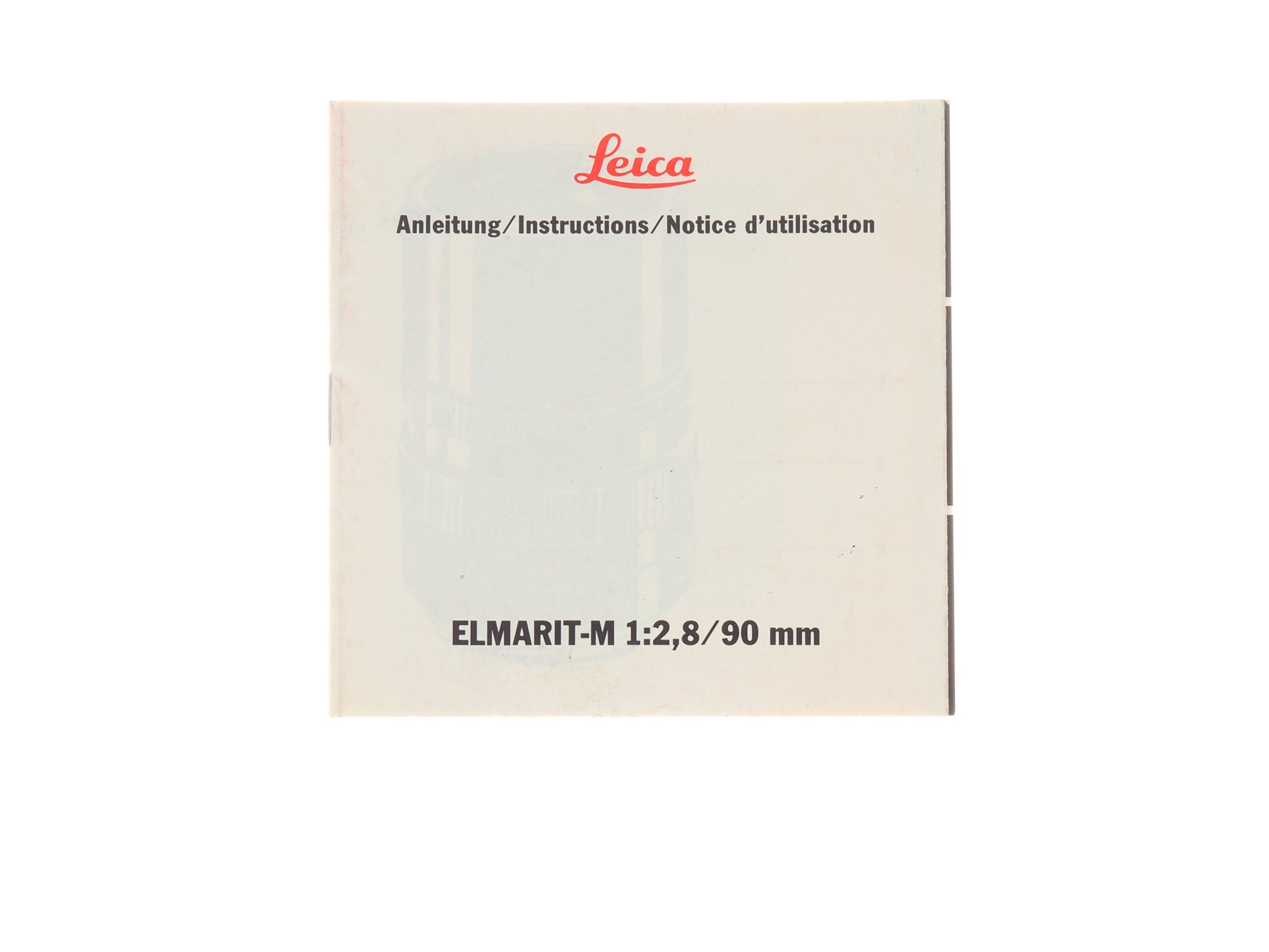 Leica Elmarit-M f/2.8 90mm Instructions