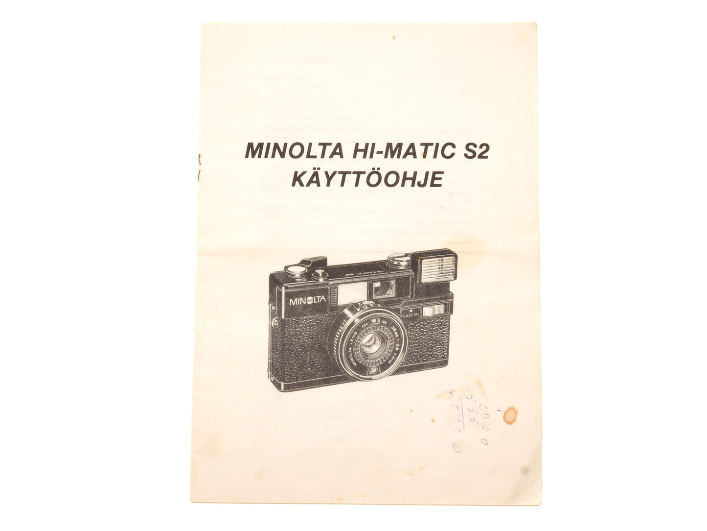 Minolta Hi-Matic S2 Instructions