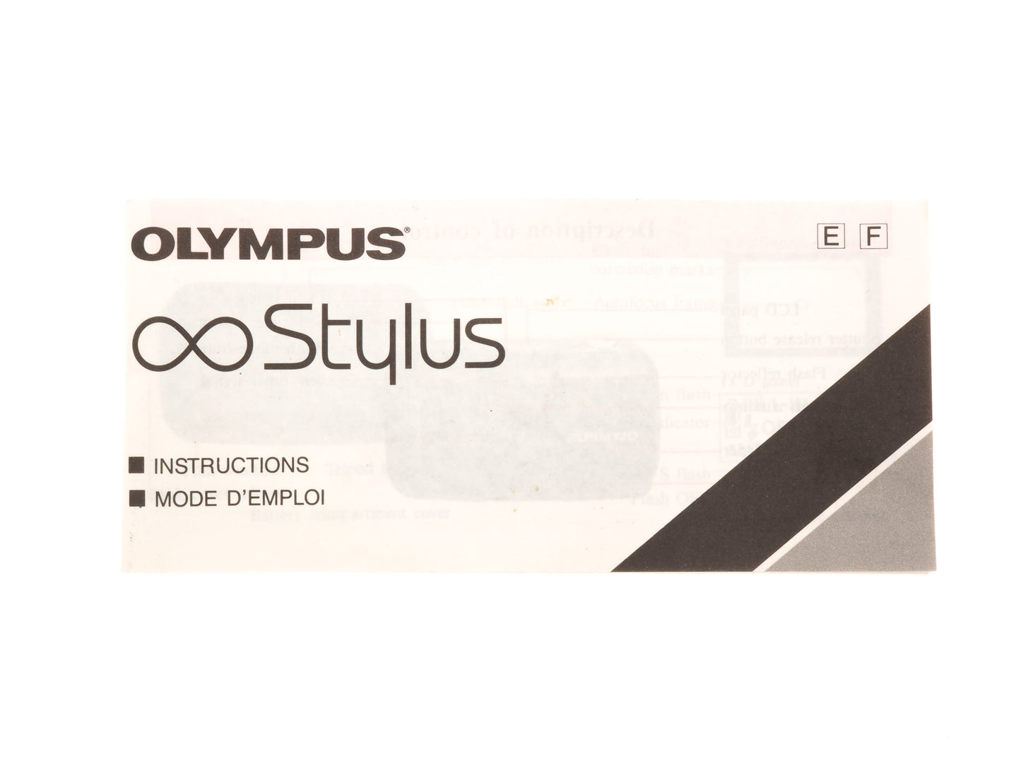 Olympus Infinity Stylus Instructions