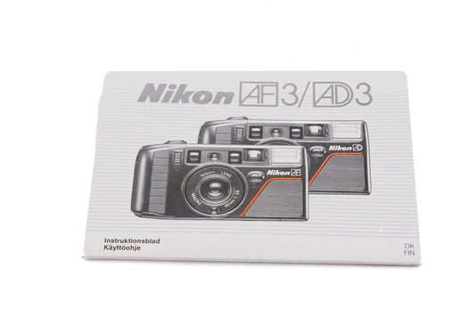 Nikon AF3 / AD3 Instructions