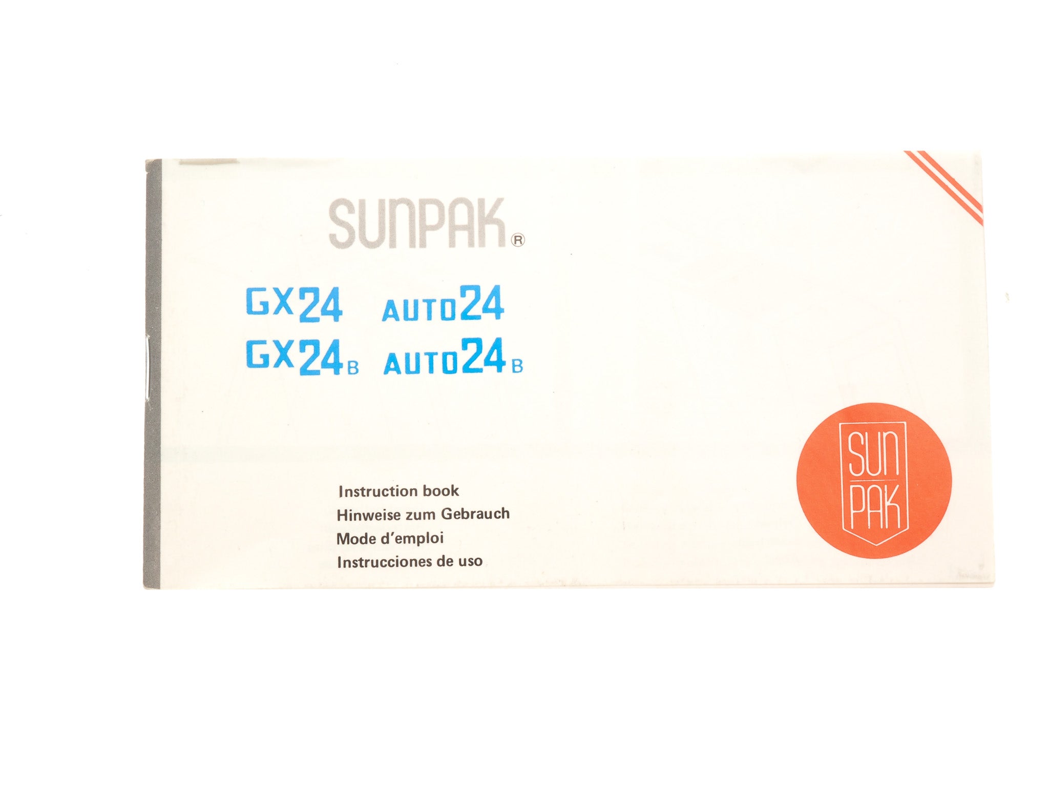 Sunpak GX24 (B) / Auto24 (B) Instructions