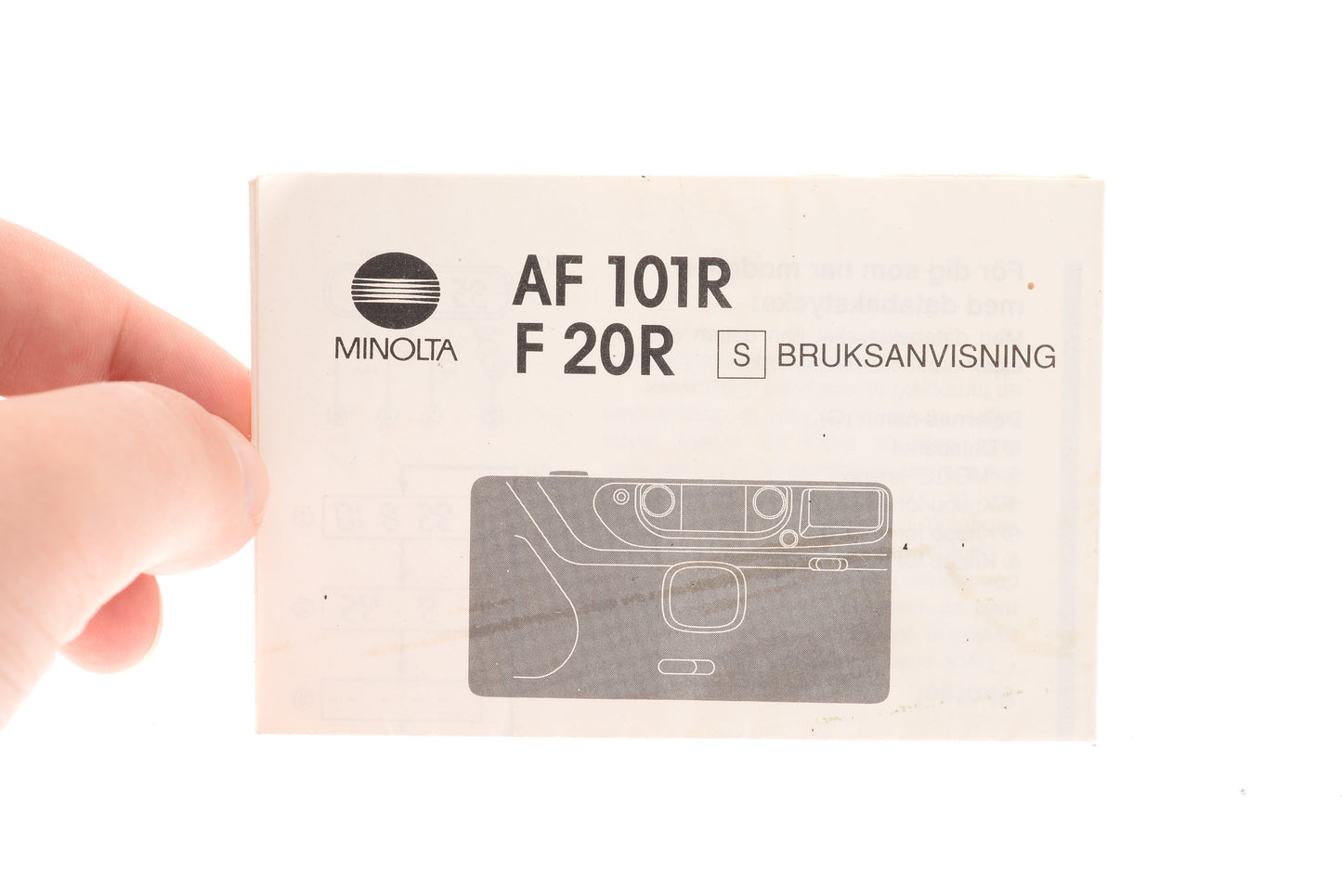 Minolta AF 101R/F 20R Instructions