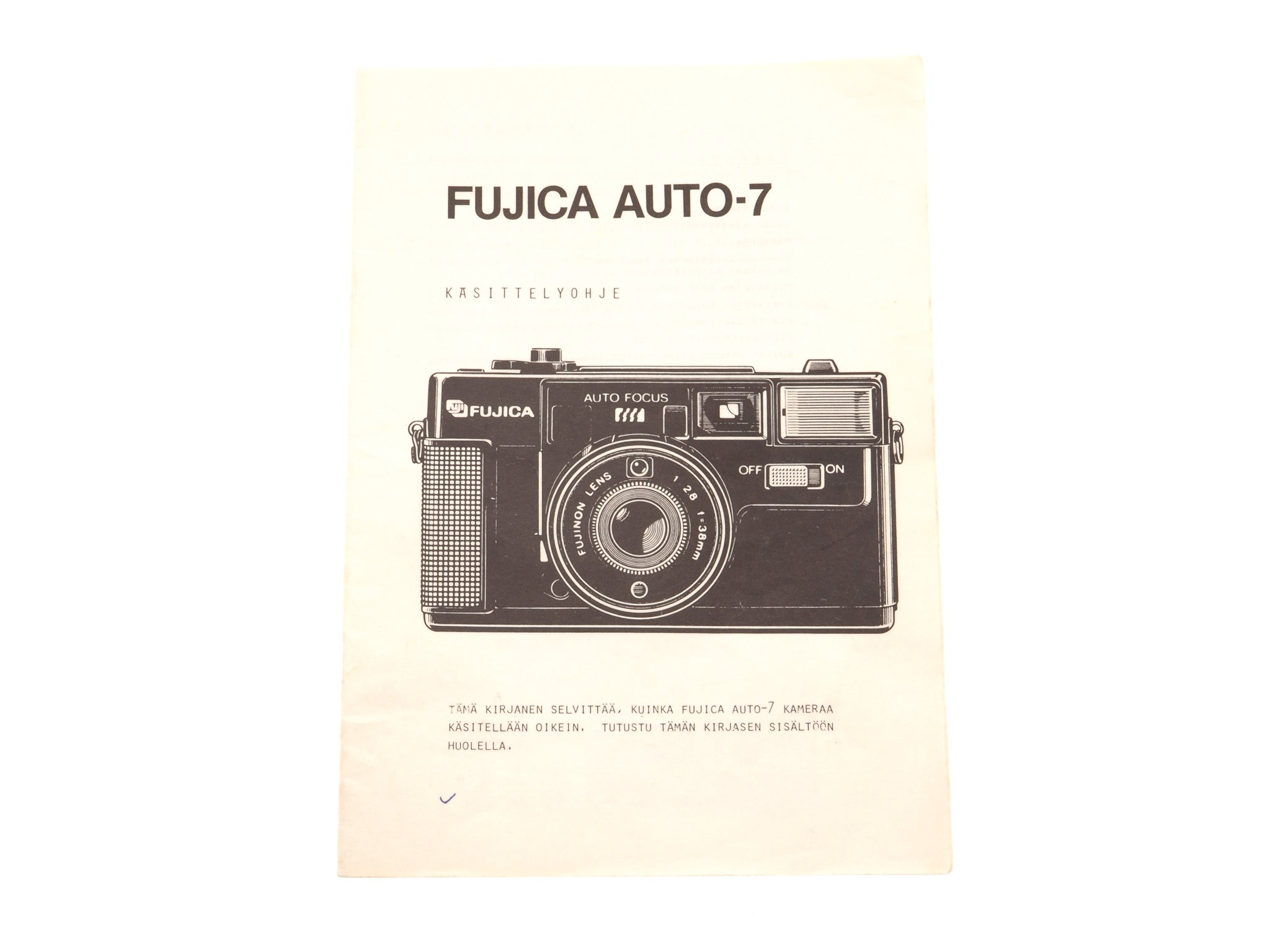 Fujica Auto-7 Instruction Manual