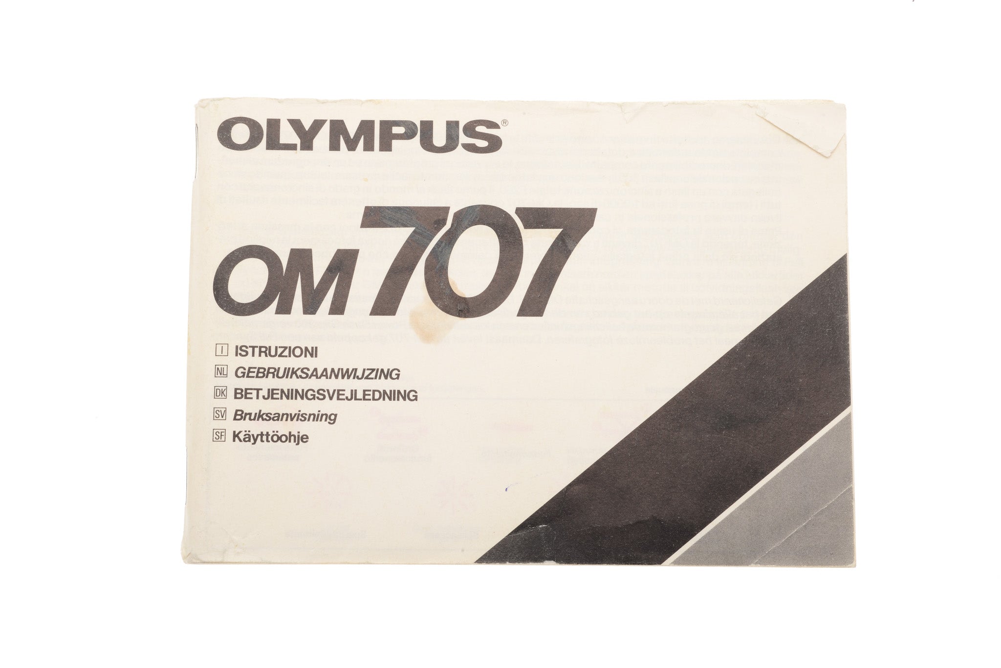 Olympus OM707 Instructions – Kamerastore
