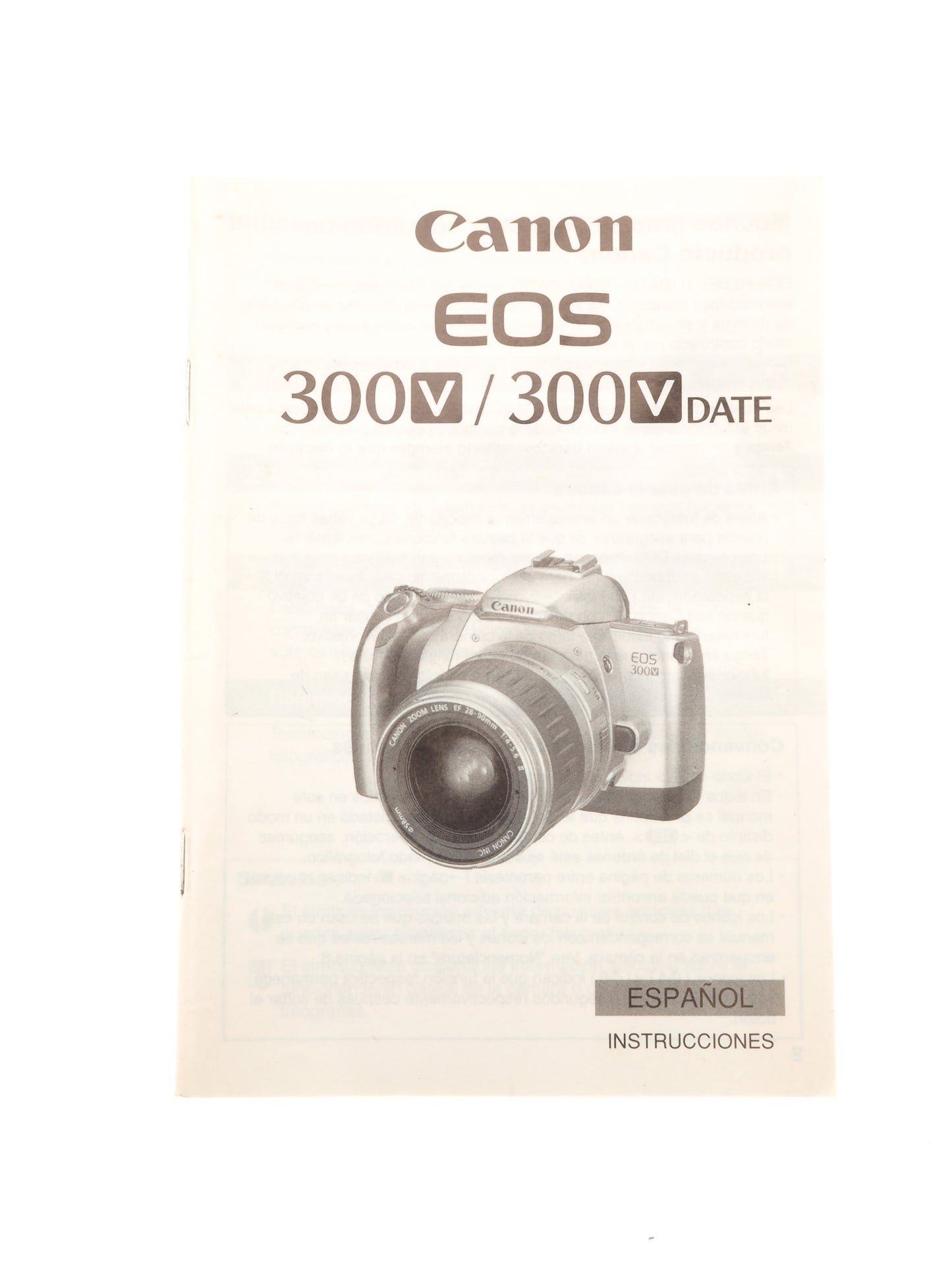 Canon EOS 300V / 300V Date Instruction Manual
