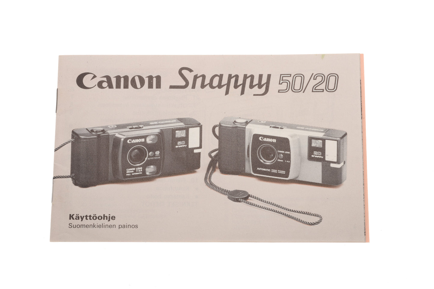 Canon Snappy 50/20 Instructions