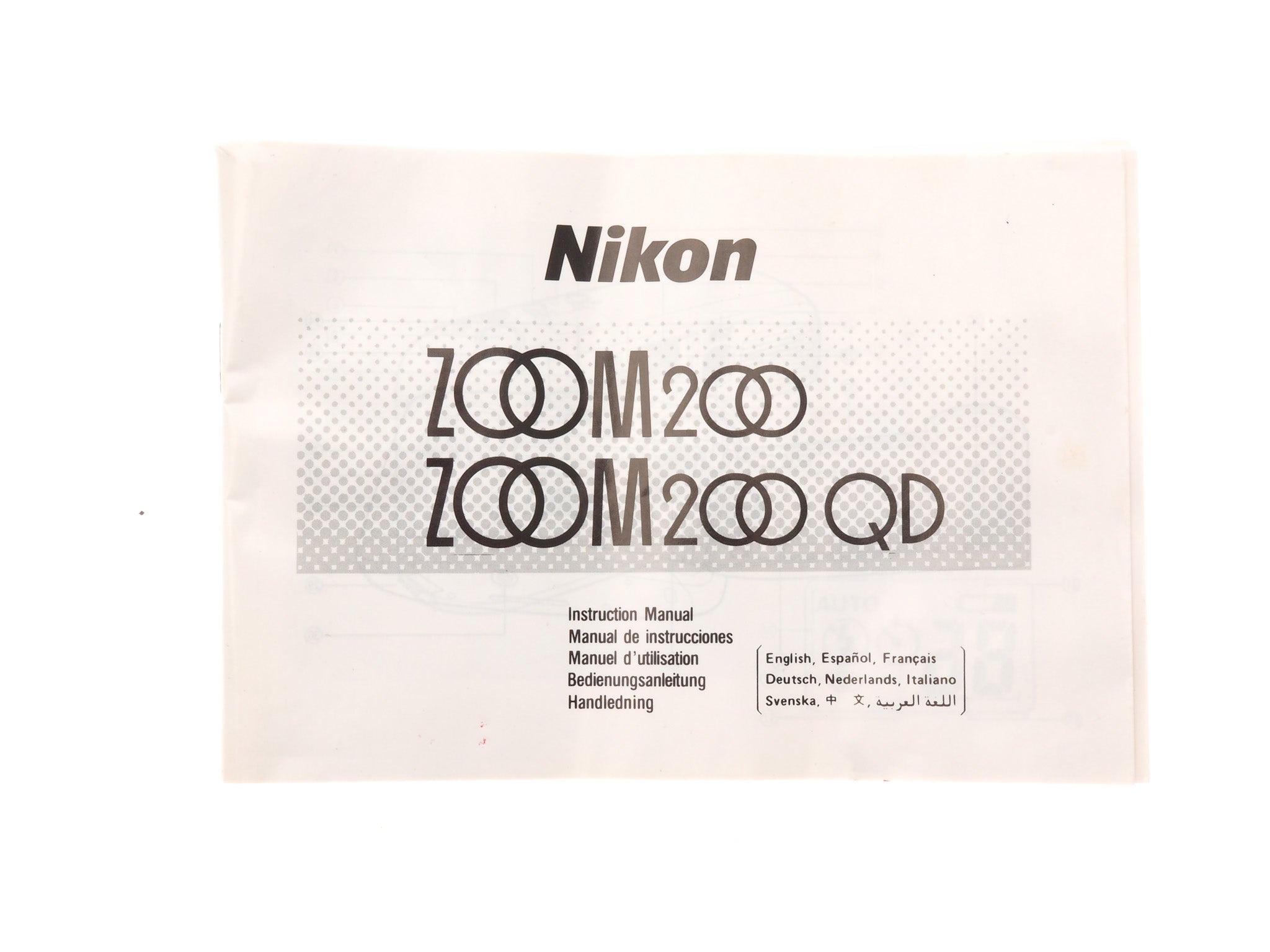 Nikon Zoom 200/200 QD Instructions