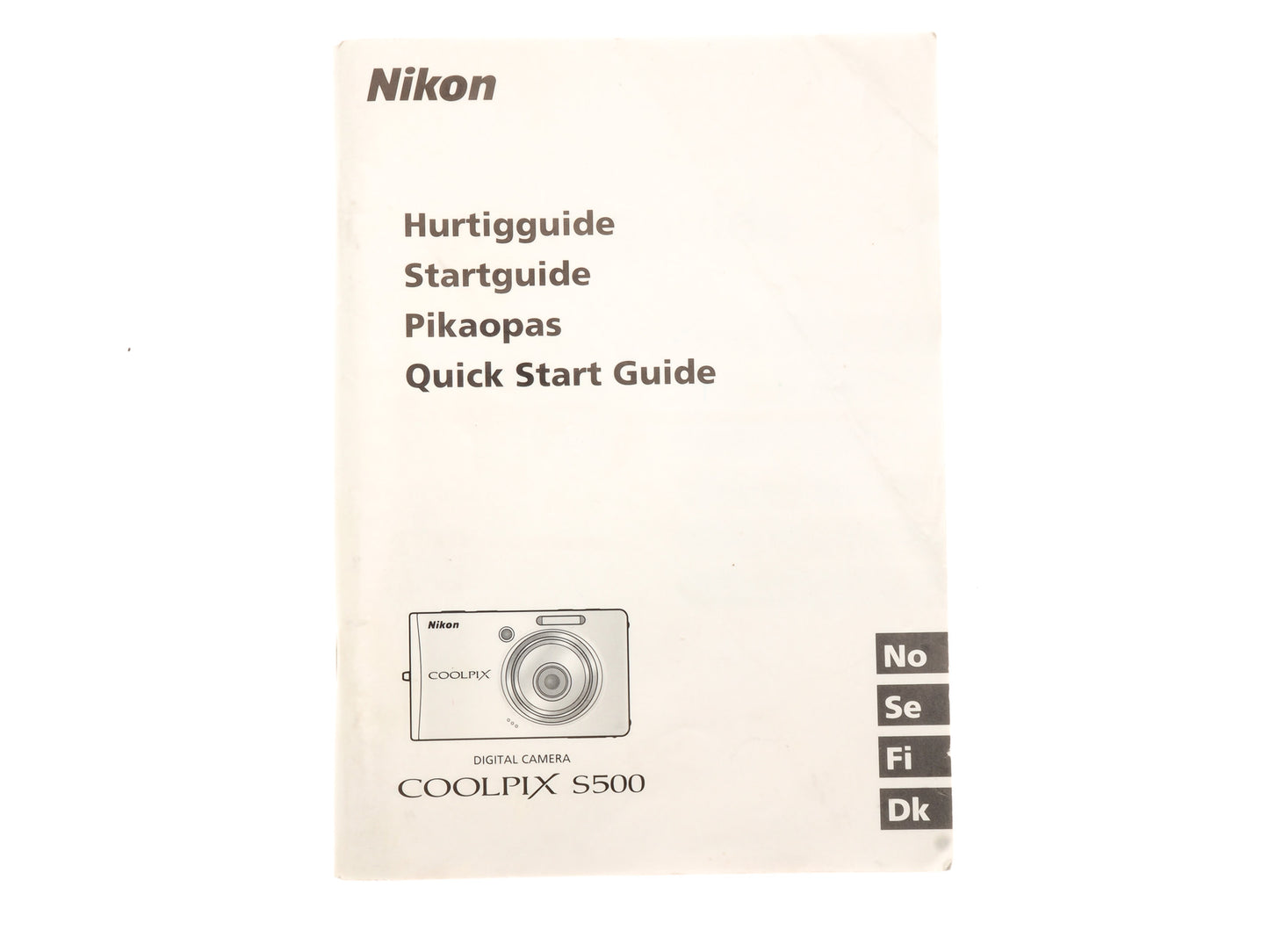 Nikon CoolPix S500 Instructions