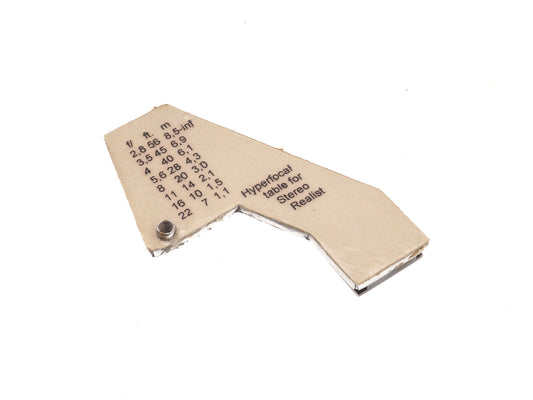 Stereo Realist Hyperfocal Scale - Accessory