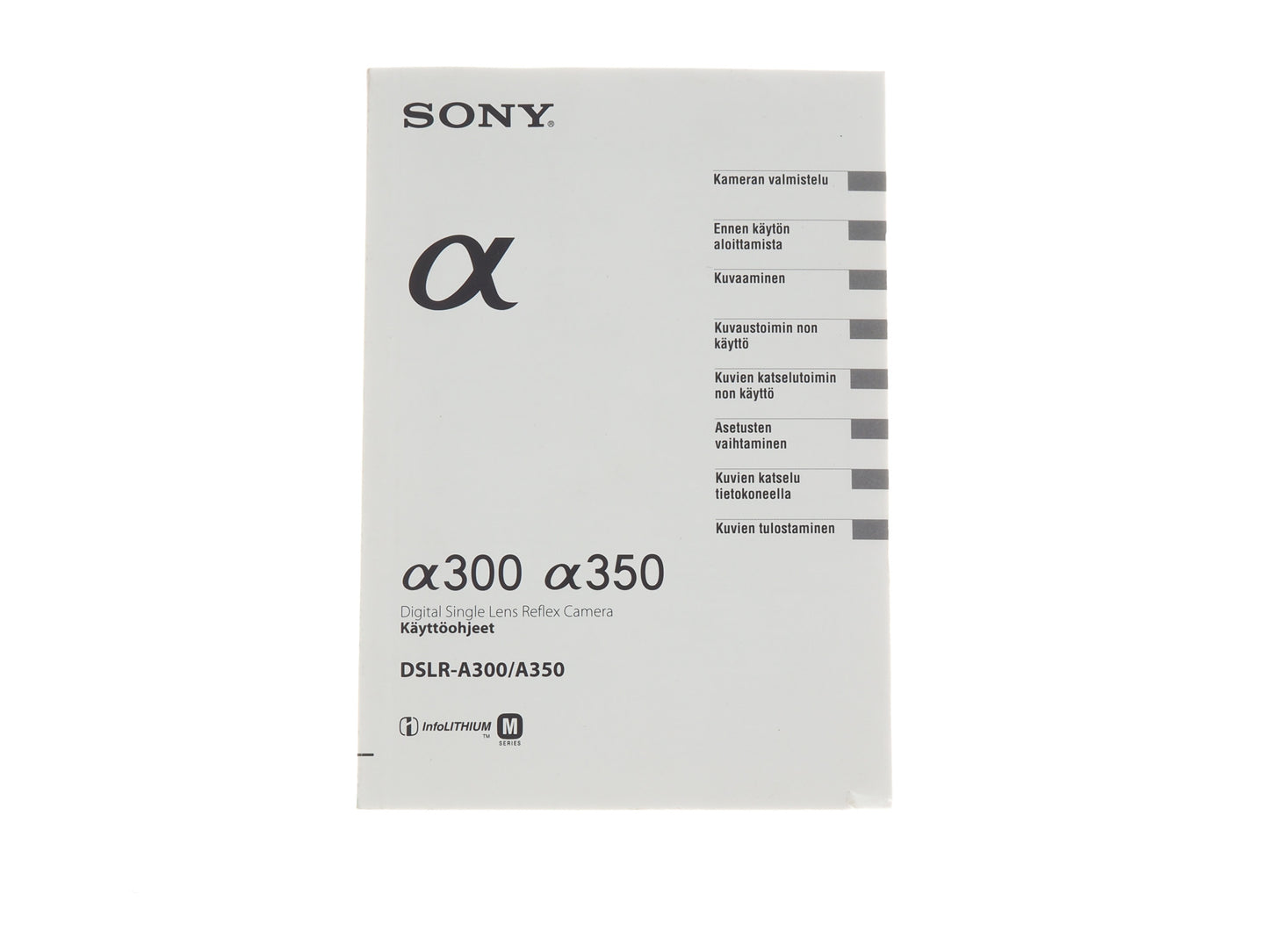 Sony A300 / A350 Instructions