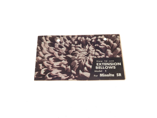 Minolta SR Extension Bellows Model 1 Manual - Accessory