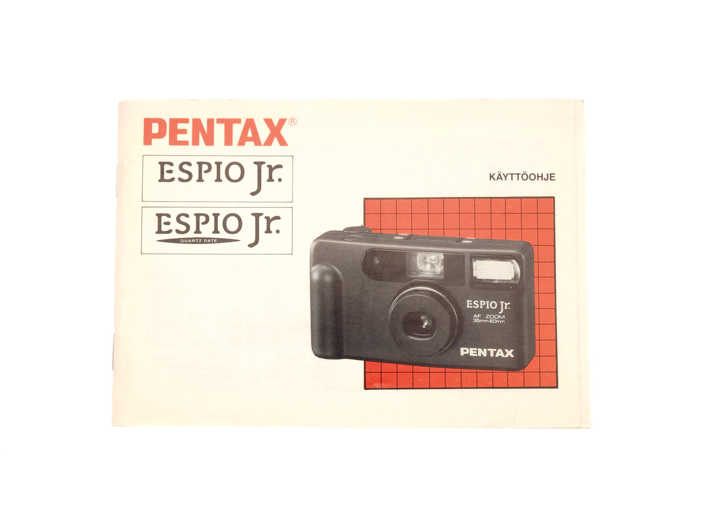 Pentax Espio Jr./Jr. Quartz Date Instructions