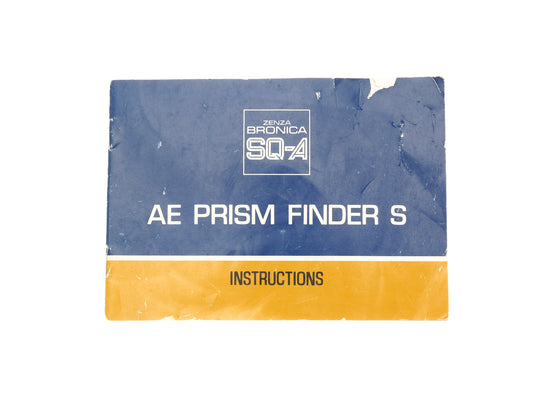 Zenza Bronica SQ-A AE Prism Finder S Instructions