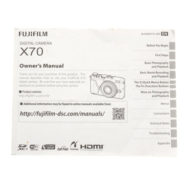 Fujifilm X70 Owner's Manual